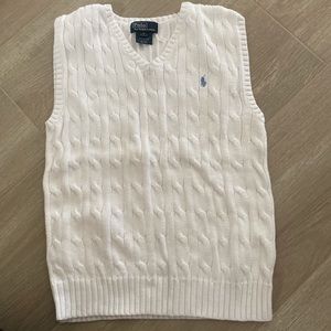 white polo sweater vest. super cute and trendy